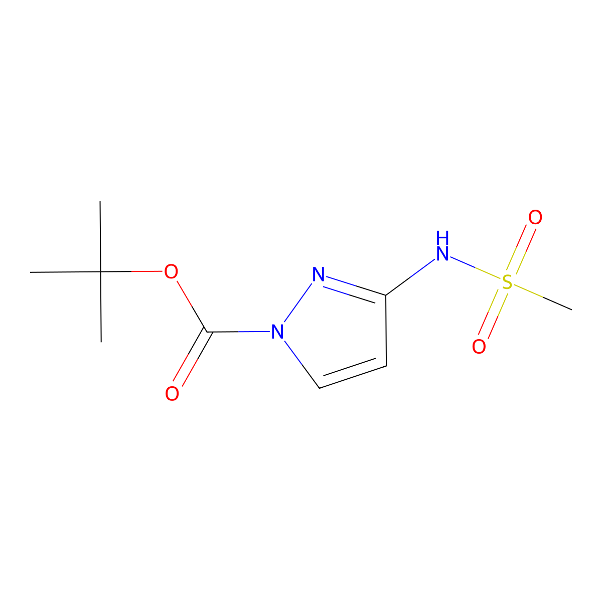 tert-Butyl 3-(methylsulfonamido)-1H-pyrazole-1-carboxylate molecular structure, CAS 1956380-59-8