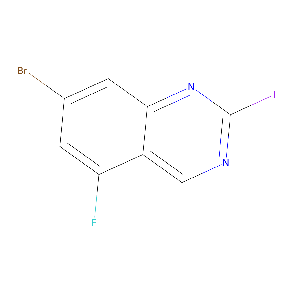 7-Bromo-5-fluoro-2-iodoquinazoline molecular structure, CAS 1956380-63-4