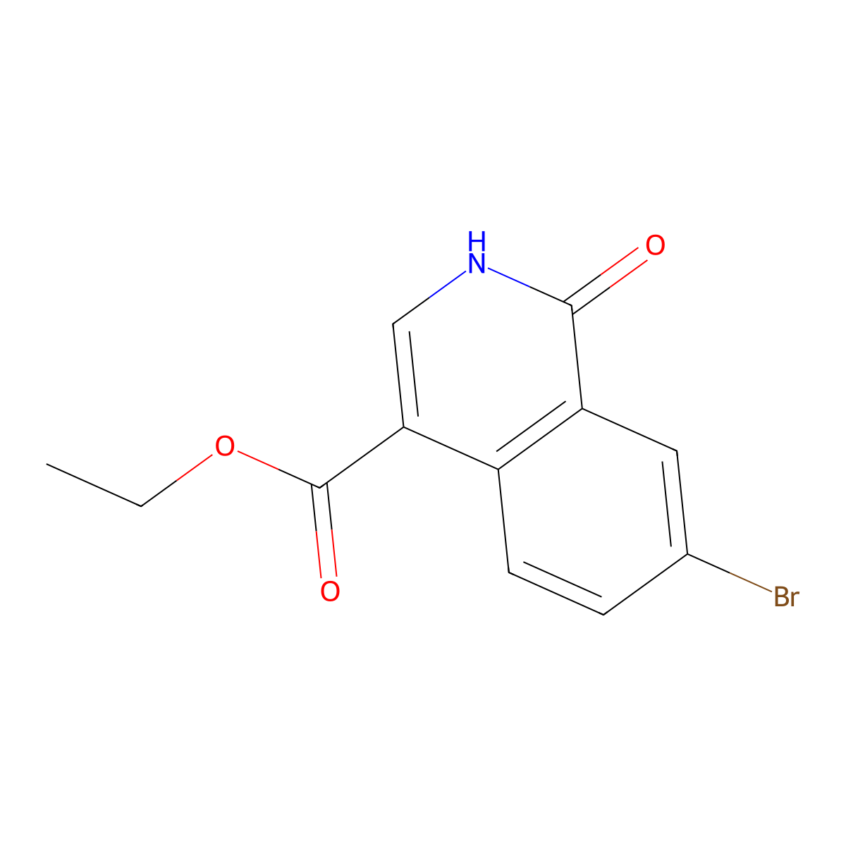 Ethyl 7-bromo-1-oxo-1,2-dihydroisoquinoline-4-carboxylate molecular structure, CAS 1956380-73-6