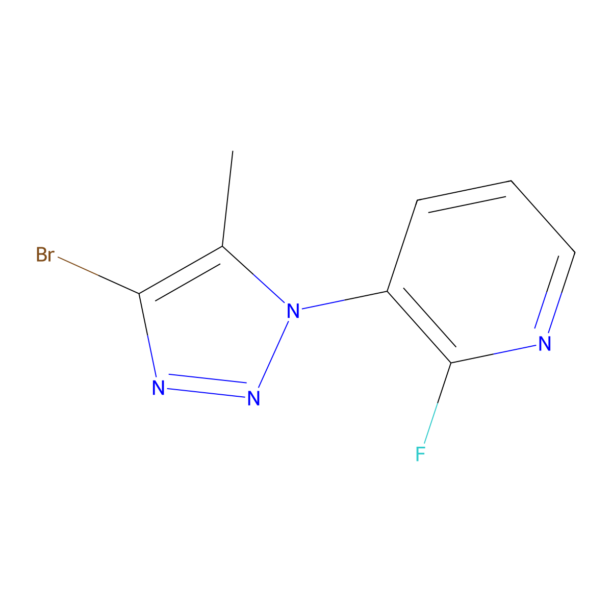 3-(4-Bromo-5-methyl-1H-1,2,3-triazol-1-yl)-2-fluoropyridine molecular structure, CAS 1956380-74-7