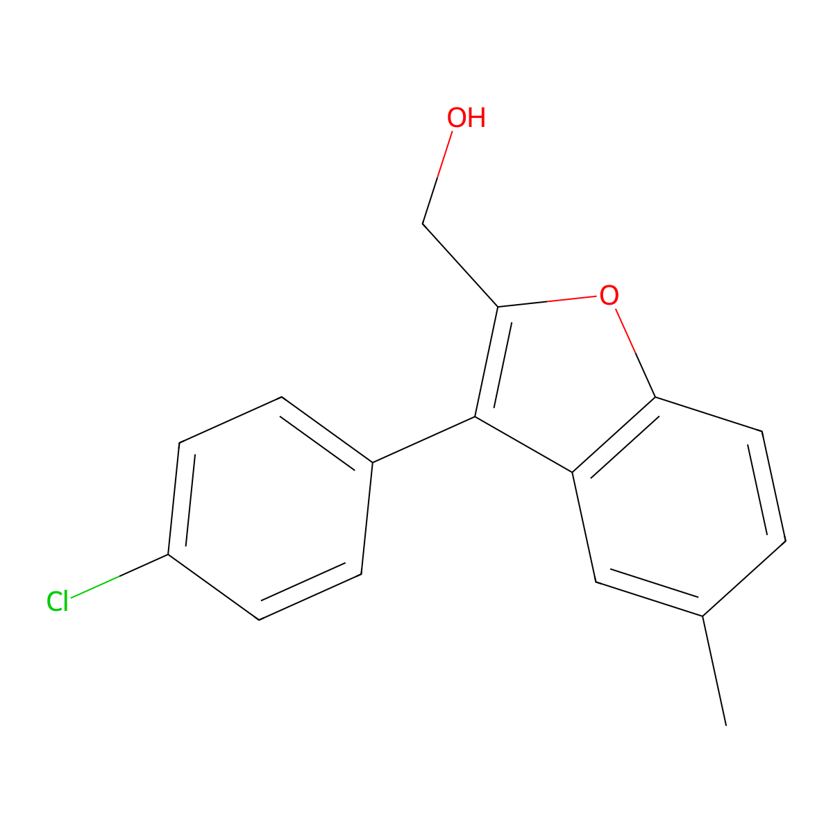 (3-(4-Chlorophenyl)-5-methylbenzofuran-2-yl)methanol molecular structure, CAS 1956380-76-9