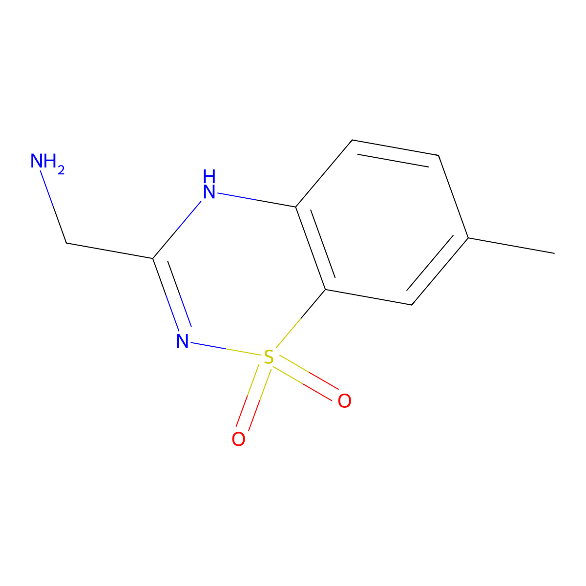 3-(Aminomethyl)-7-methyl-4H-benzo[e][1,2,4]thiadiazine 1,1-dioxide molecular structure, CAS 1956380-81-6