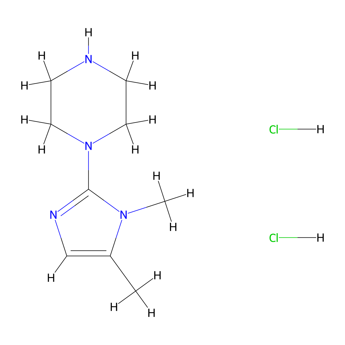 1-(1,5-Dimethyl-1H-imidazol-2-yl)piperazine dihydrochloride molecular structure, CAS 1956380-83-8