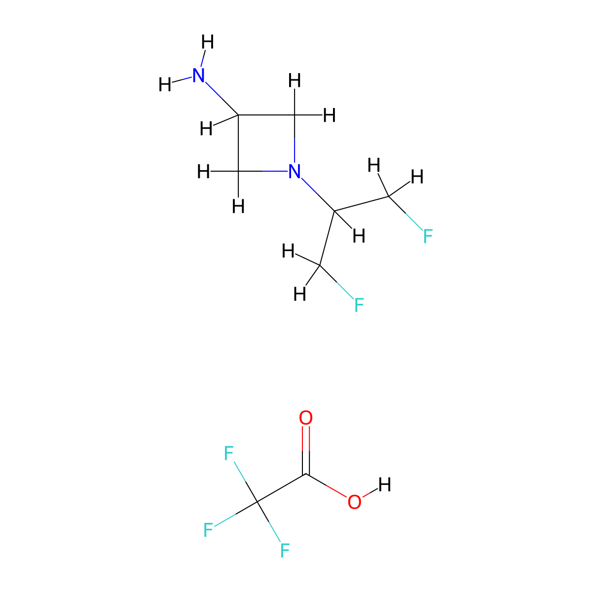 1-(1,3-Difluoropropan-2-yl)azetidin-3-amine 2,2,2-trifluoroacetate molecular structure, CAS 1956380-87-2