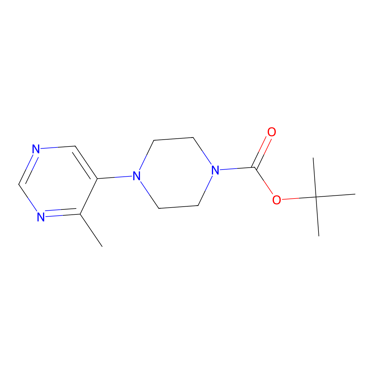 tert-Butyl 4-(4-methylpyrimidin-5-yl)piperazine-1-carboxylate molecular structure, CAS 1956381-42-2