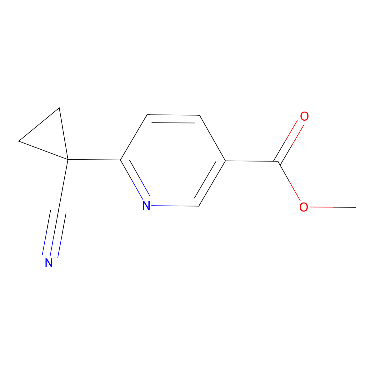 Methyl 6-(1-cyanocyclopropyl)nicotinate molecular structure, CAS 1956381-46-6