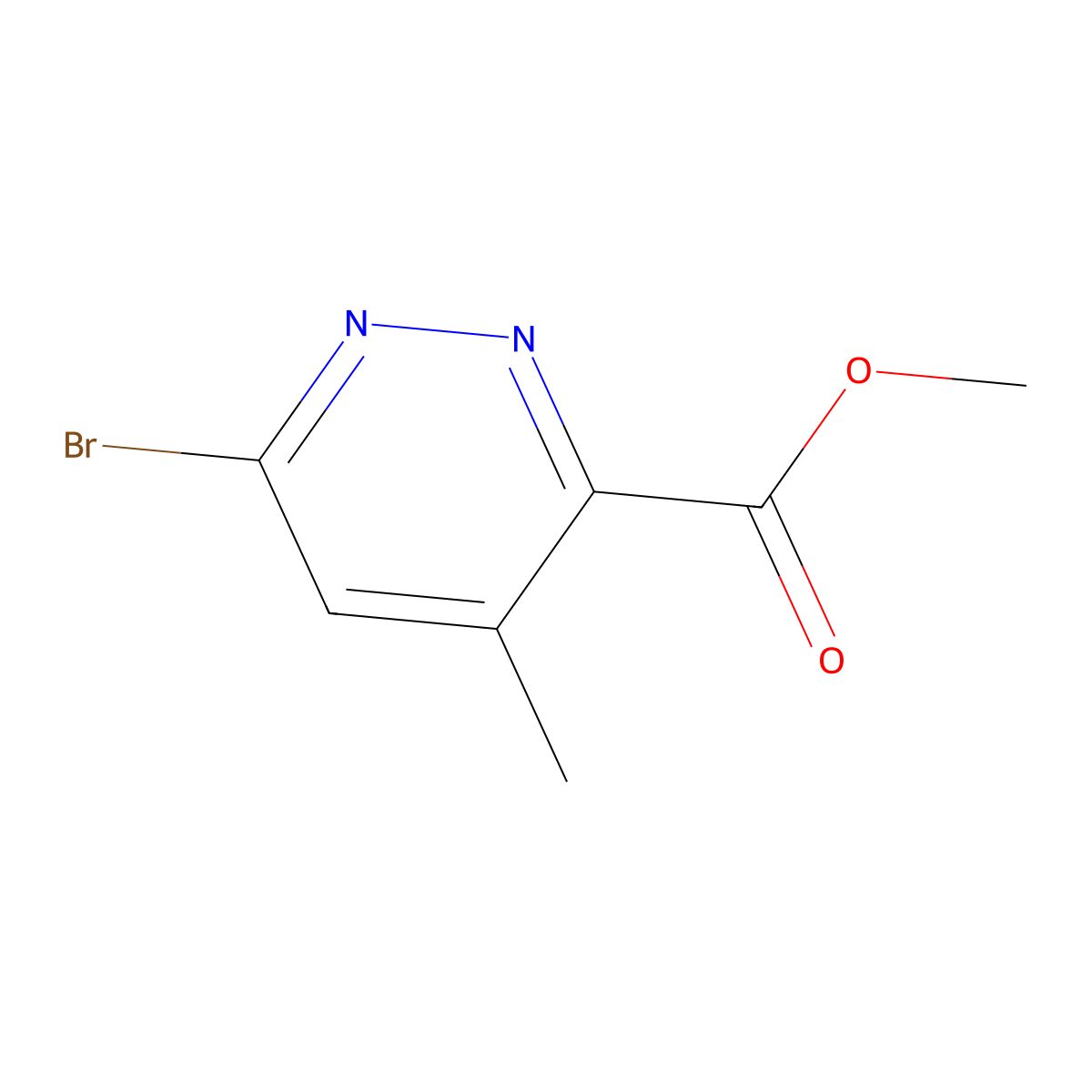 Methyl 6-bromo-4-methylpyridazine-3-carboxylate molecular structure, CAS 1956381-47-7