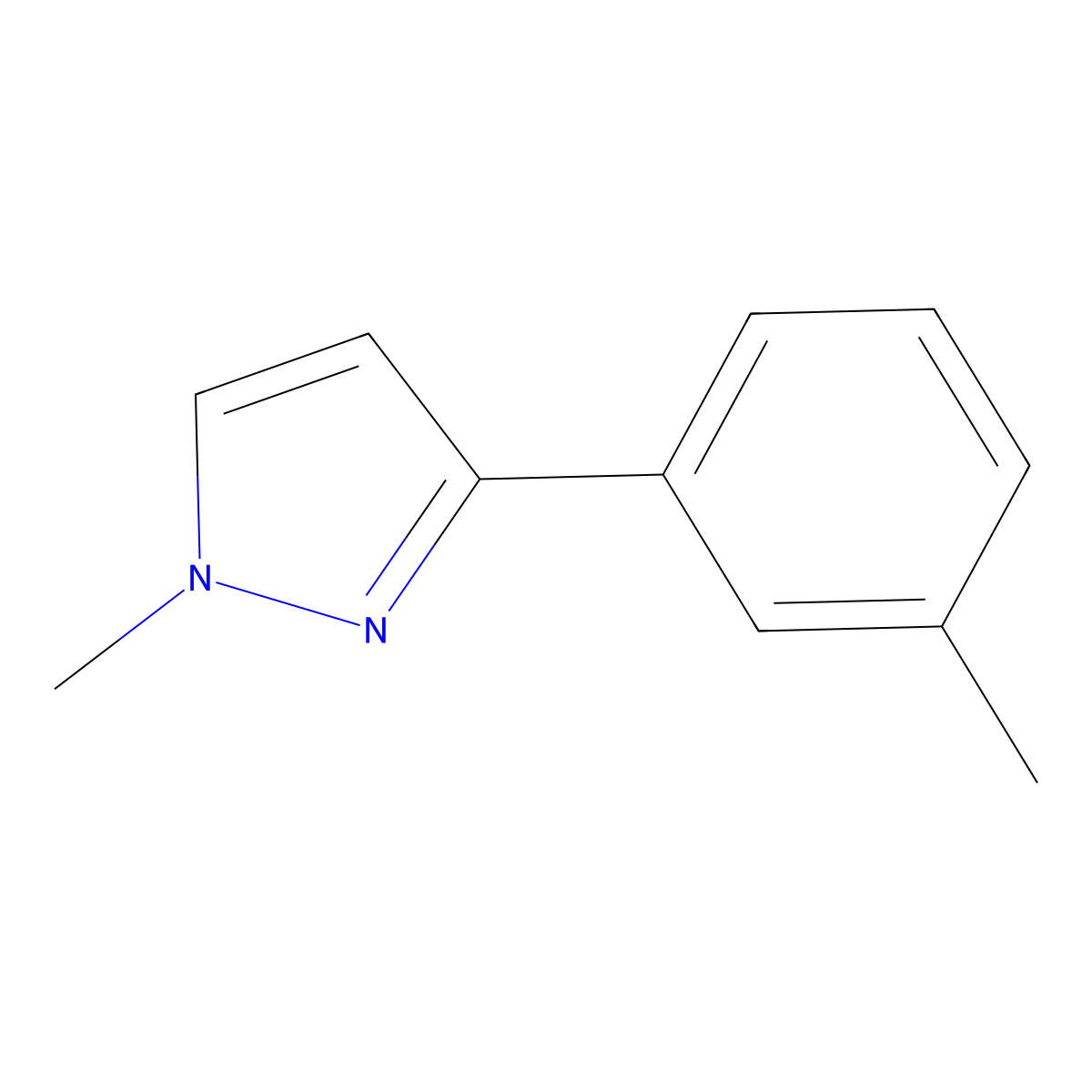 1-Methyl-3-(m-tolyl)-1H-pyrazole molecular structure, CAS 1956381-51-3