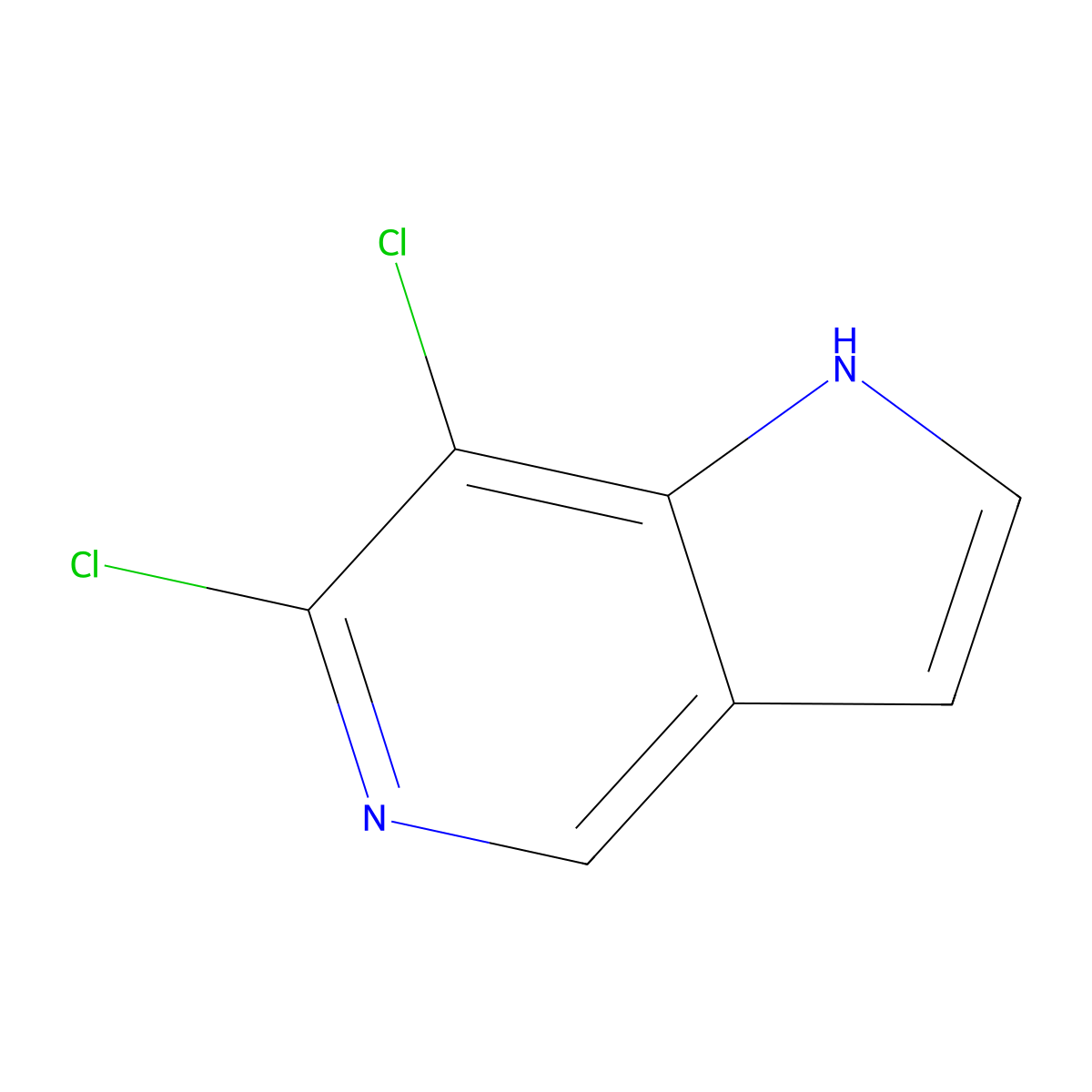 6,7-dichloro-1H-pyrrolo(3,2-c)pyridine molecular structure, CAS 1956381-70-6