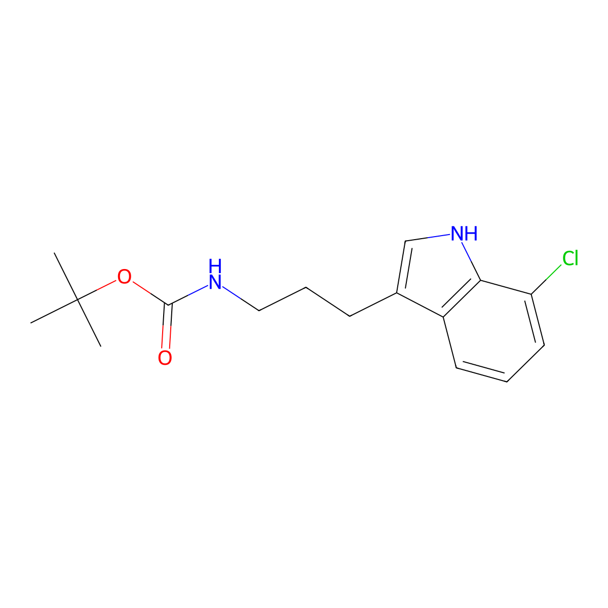 tert-Butyl (3-(7-chloro-1H-indol-3-yl)propyl)carbamate molecular structure, CAS 1956381-74-0
