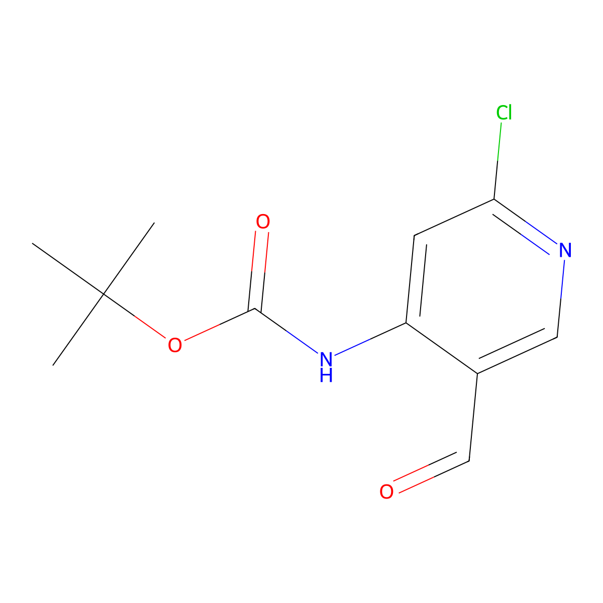 tert-Butyl (2-chloro-5-formylpyridin-4-yl)carbamate molecular structure, CAS 1956381-87-5