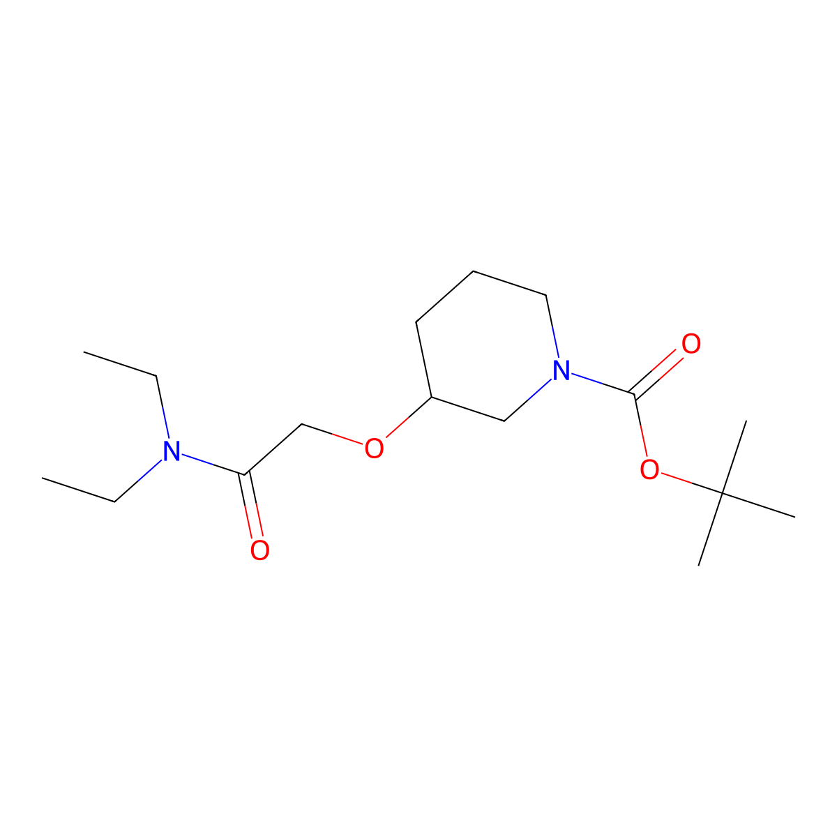 tert-Butyl 3-(2-(diethylamino)-2-oxoethoxy)piperidine-1-carboxylate molecular structure, CAS 1956381-90-0