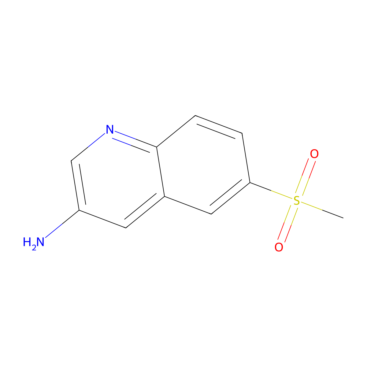 6-(Methylsulfonyl)quinolin-3-amine molecular structure, CAS 1956382-07-2