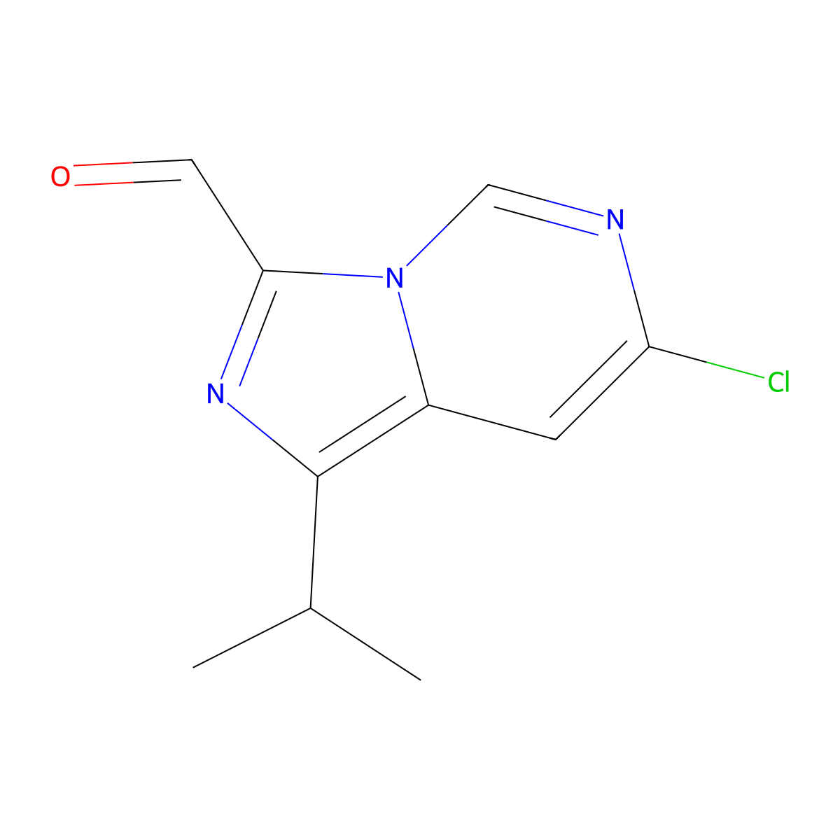 7-Chloro-1-isopropylimidazo[1,5-c]pyrimidine-3-carbaldehyde molecular structure, CAS 1956382-08-3