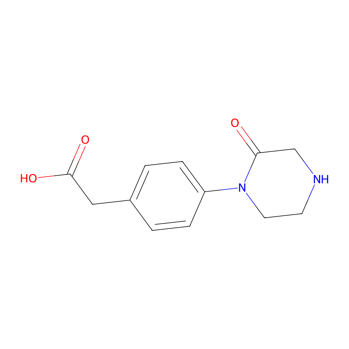 2-(4-(2-Oxopiperazin-1-yl)phenyl)acetic acid molecular structure, CAS 1956382-09-4