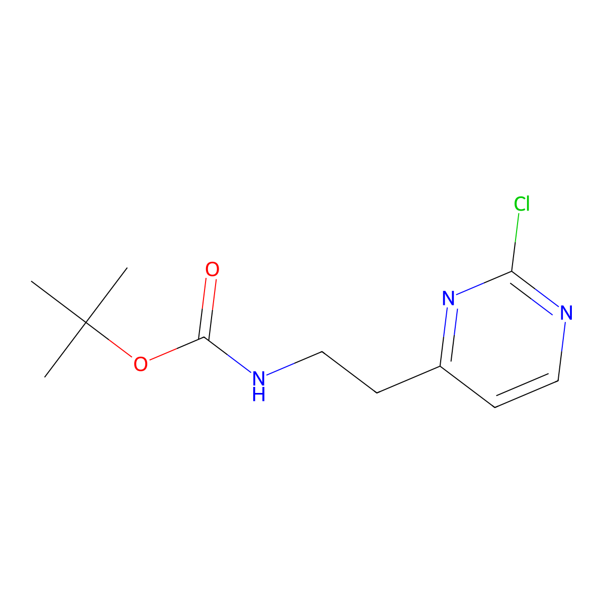 tert-Butyl (2-(2-chloropyrimidin-4-yl)ethyl)carbamate molecular structure, CAS 1956382-11-8