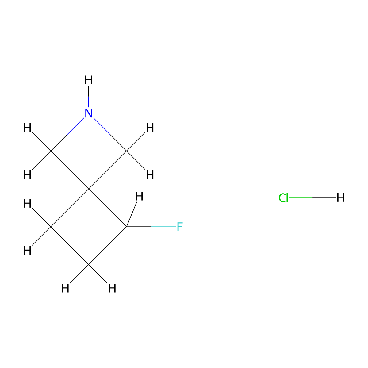5-Fluoro-2-azaspiro[3.3]heptane hydrochloride molecular structure, CAS 1956382-13-0