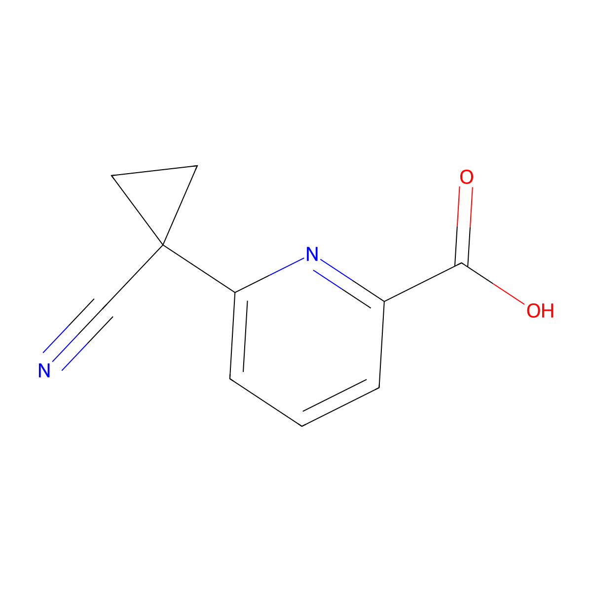 6-(1-Cyanocyclopropyl)picolinic acid molecular structure, CAS 1956382-29-8