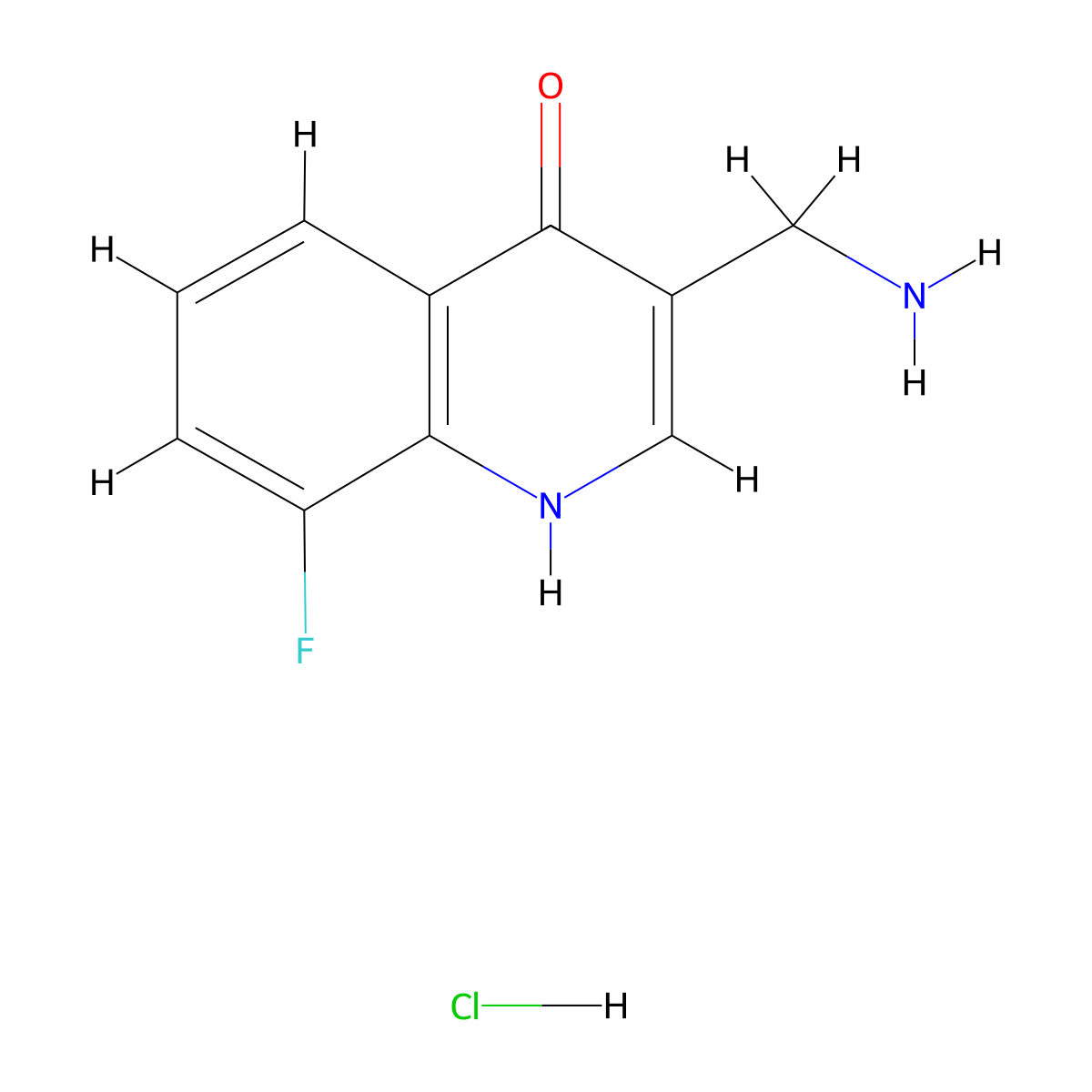 3-(Aminomethyl)-8-fluoroquinolin-4(1H)-one hydrochloride molecular structure, CAS 1956382-32-3