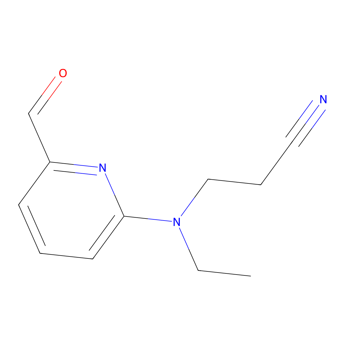 3-(Ethyl(6-formylpyridin-2-yl)amino)propanenitrile molecular structure, CAS 1956382-36-7