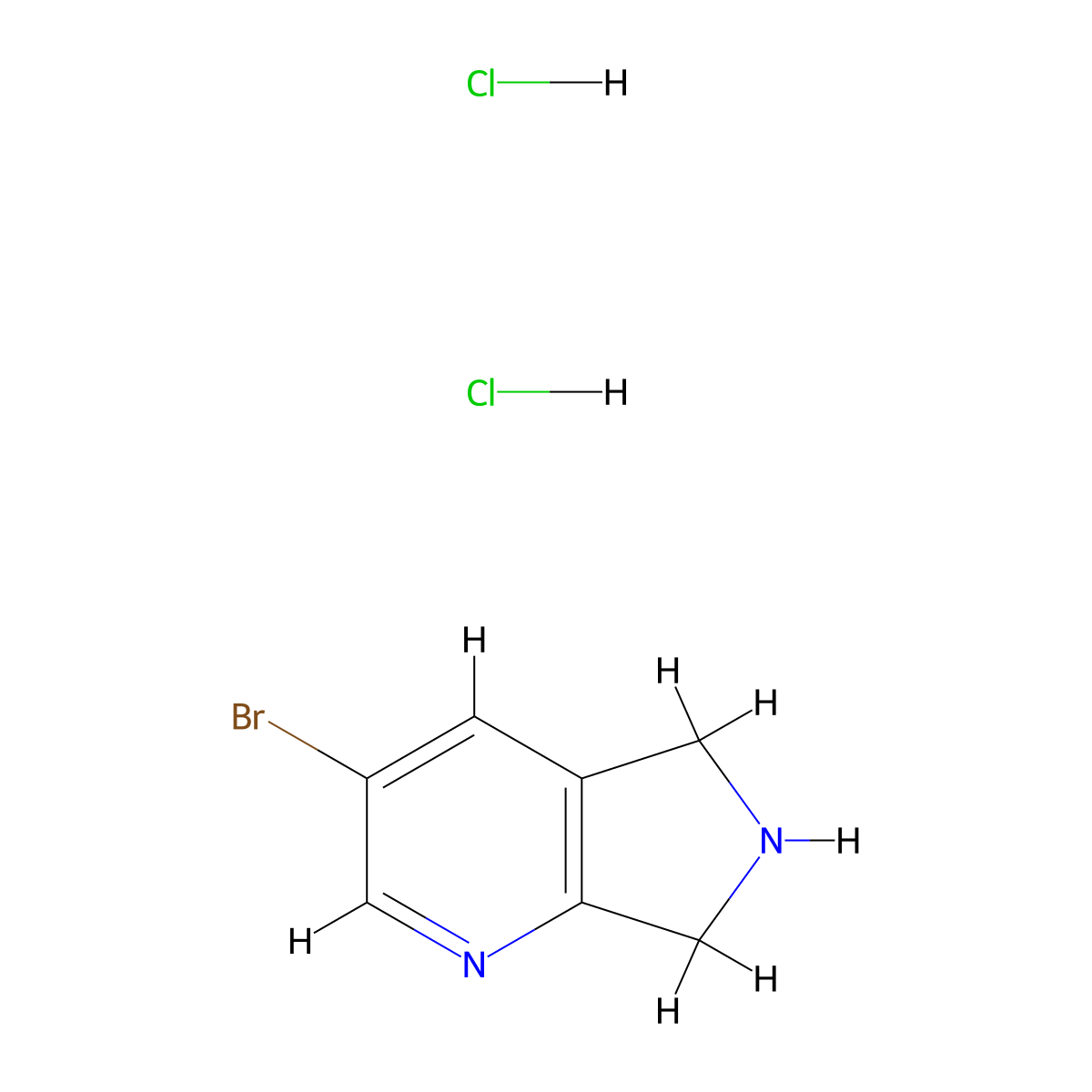 3-Bromo-6,7-dihydro-5H-pyrrolo[3,4-b]pyridine dihydrochloride molecular structure, CAS 1956382-38-9