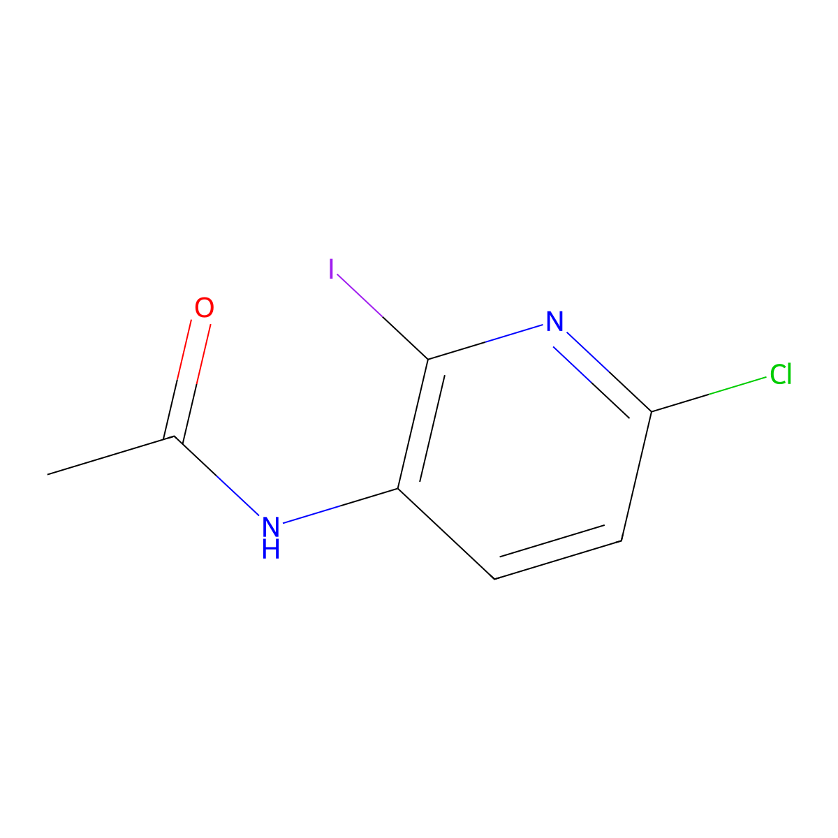 N-(6-Chloro-2-iodopyridin-3-yl)acetamide molecular structure, CAS 1956382-41-4