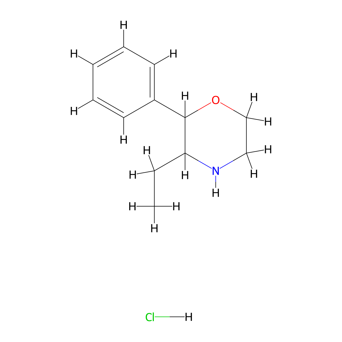 Phenetrazine Hydrochloride molecular structure, CAS 1956382-42-5