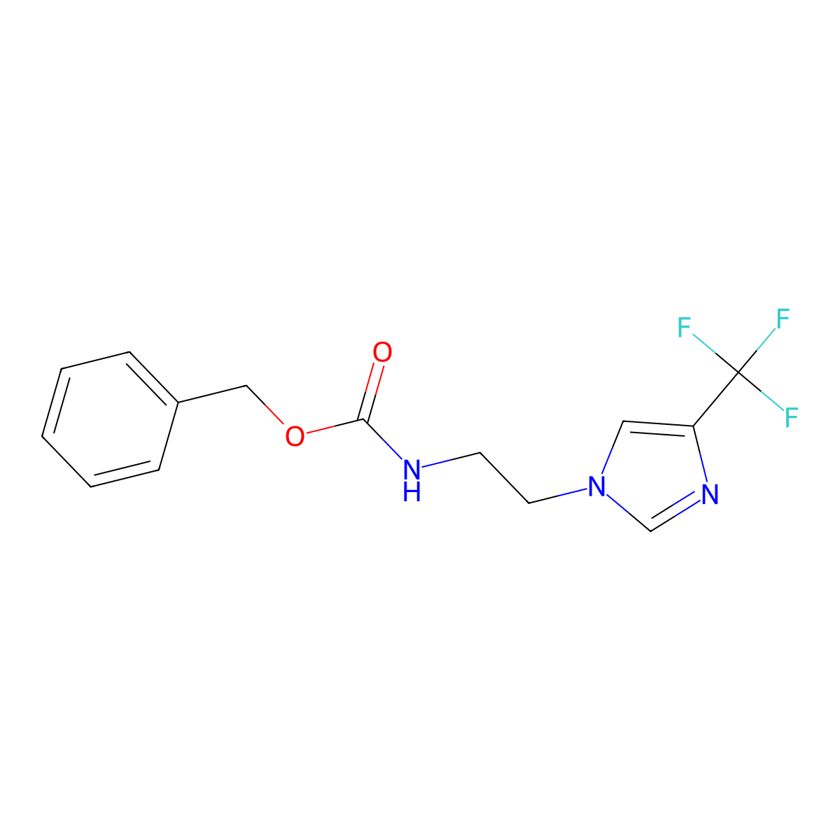 Benzyl (2-(4-(trifluoromethyl)-1H-imidazol-1-yl)ethyl)carbamate molecular structure, CAS 1956382-51-6