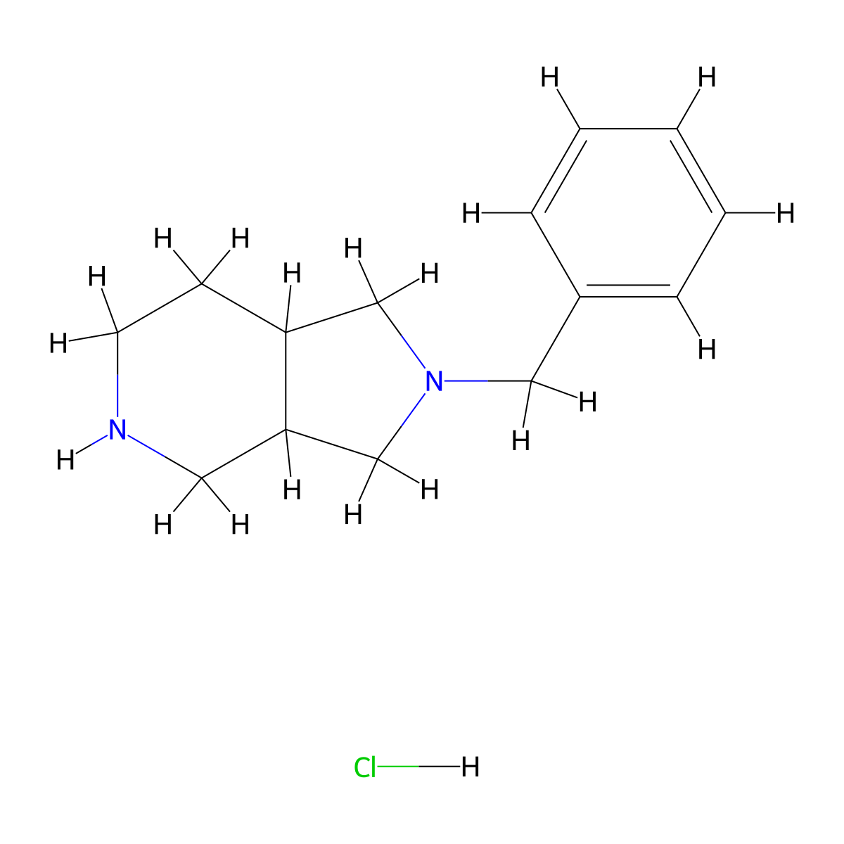 2-Benzyloctahydro-1H-pyrrolo[3,4-c]pyridine hydrochloride molecular structure, CAS 1956382-54-9