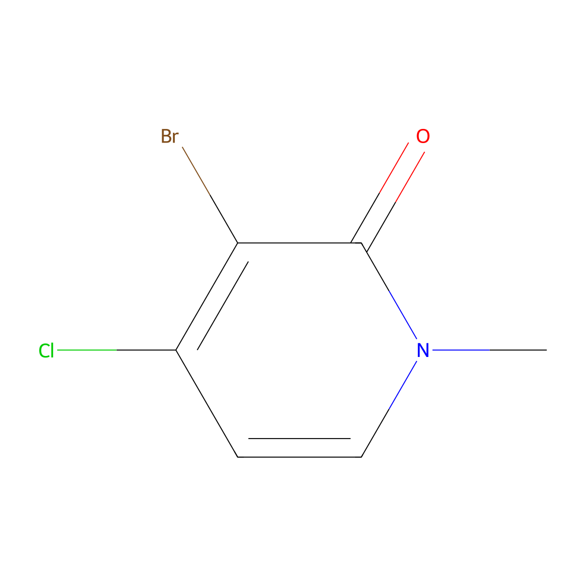 3-Bromo-4-chloro-1-methylpyridin-2(1H)-one molecular structure, CAS 1956382-57-2