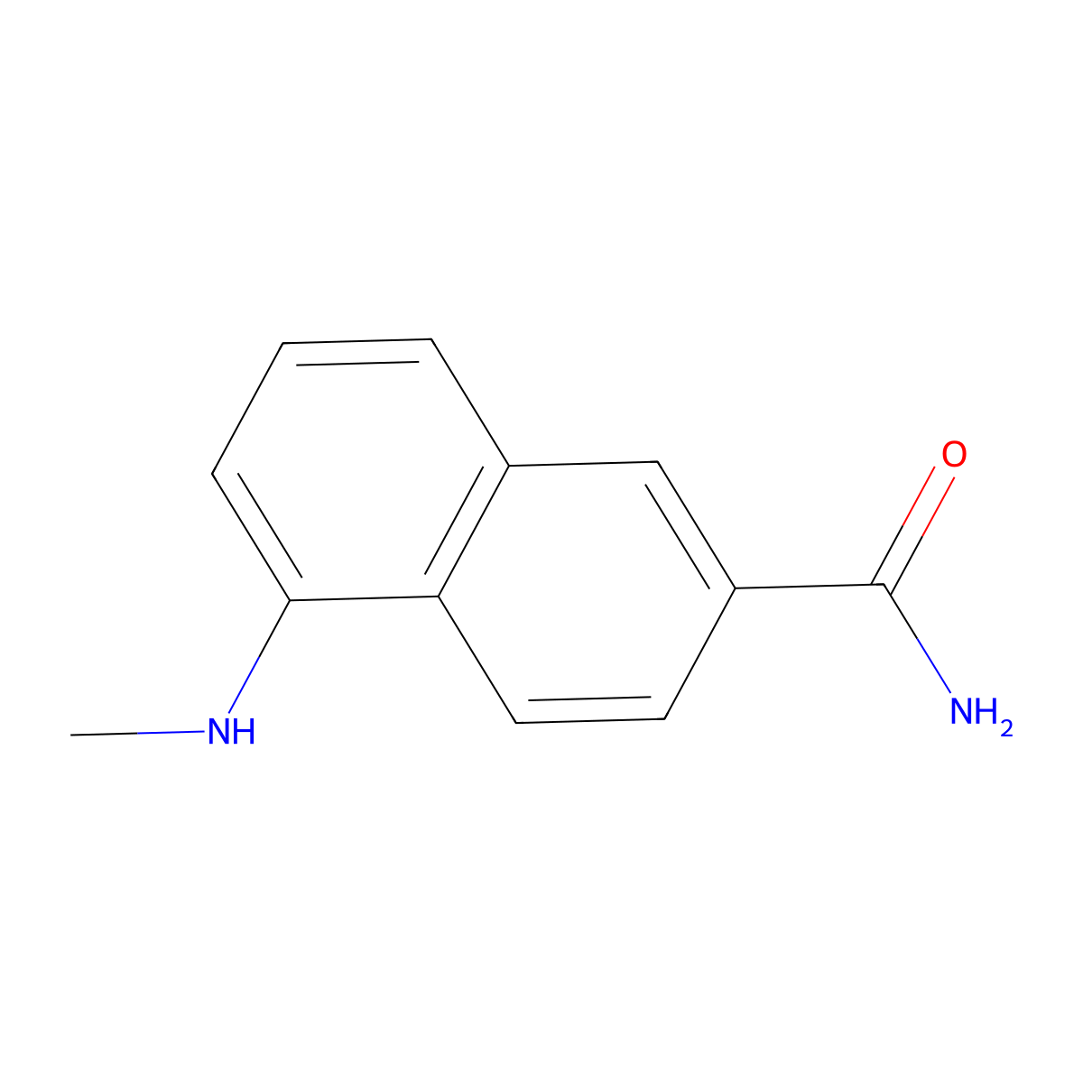 5-(Methylamino)-2-naphthamide molecular structure, CAS 1956382-67-4