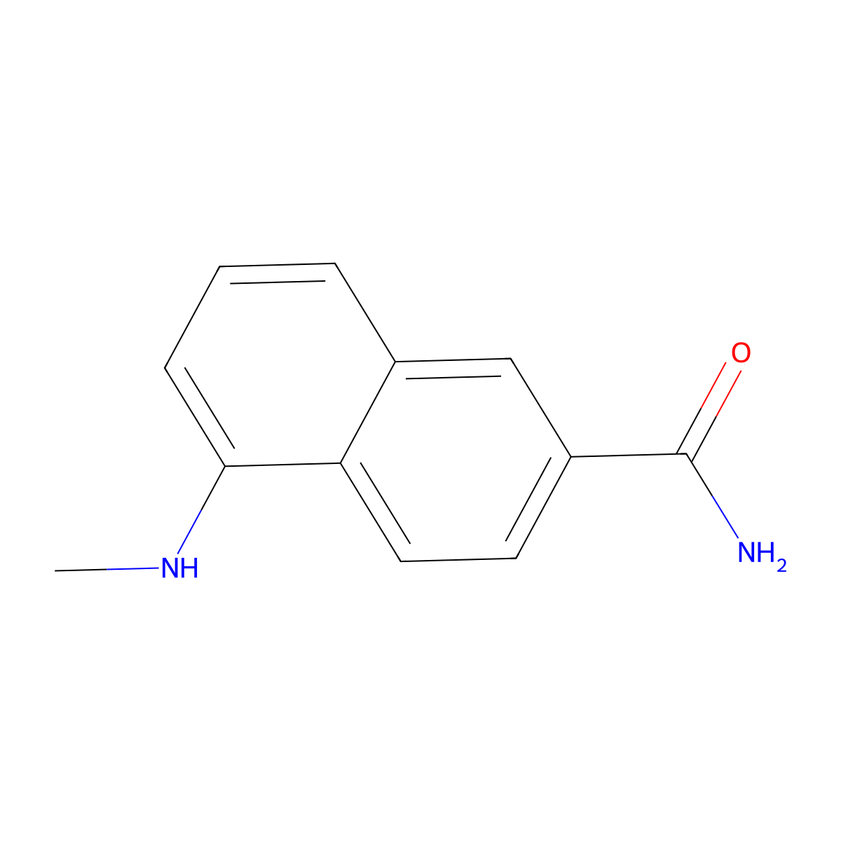 5-(Methylamino)-2-naphthamide molecular structure, CAS 1956382-67-4