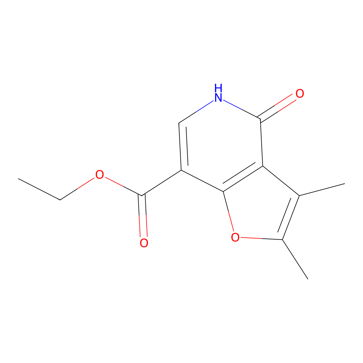Ethyl 2,3-dimethyl-4-oxo-4,5-dihydrofuro[3,2-c]pyridine-7-carboxylate molecular structure, CAS 1956382-70-9