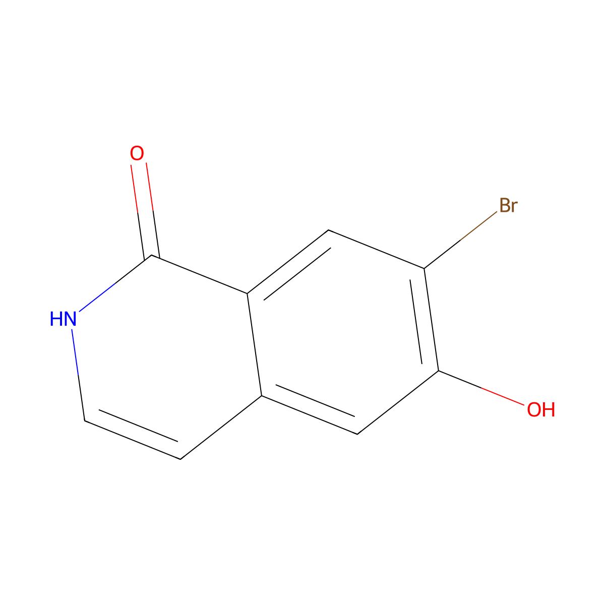 7-Bromo-6-hydroxyisoquinolin-1(2H)-one molecular structure, CAS 1956382-71-0