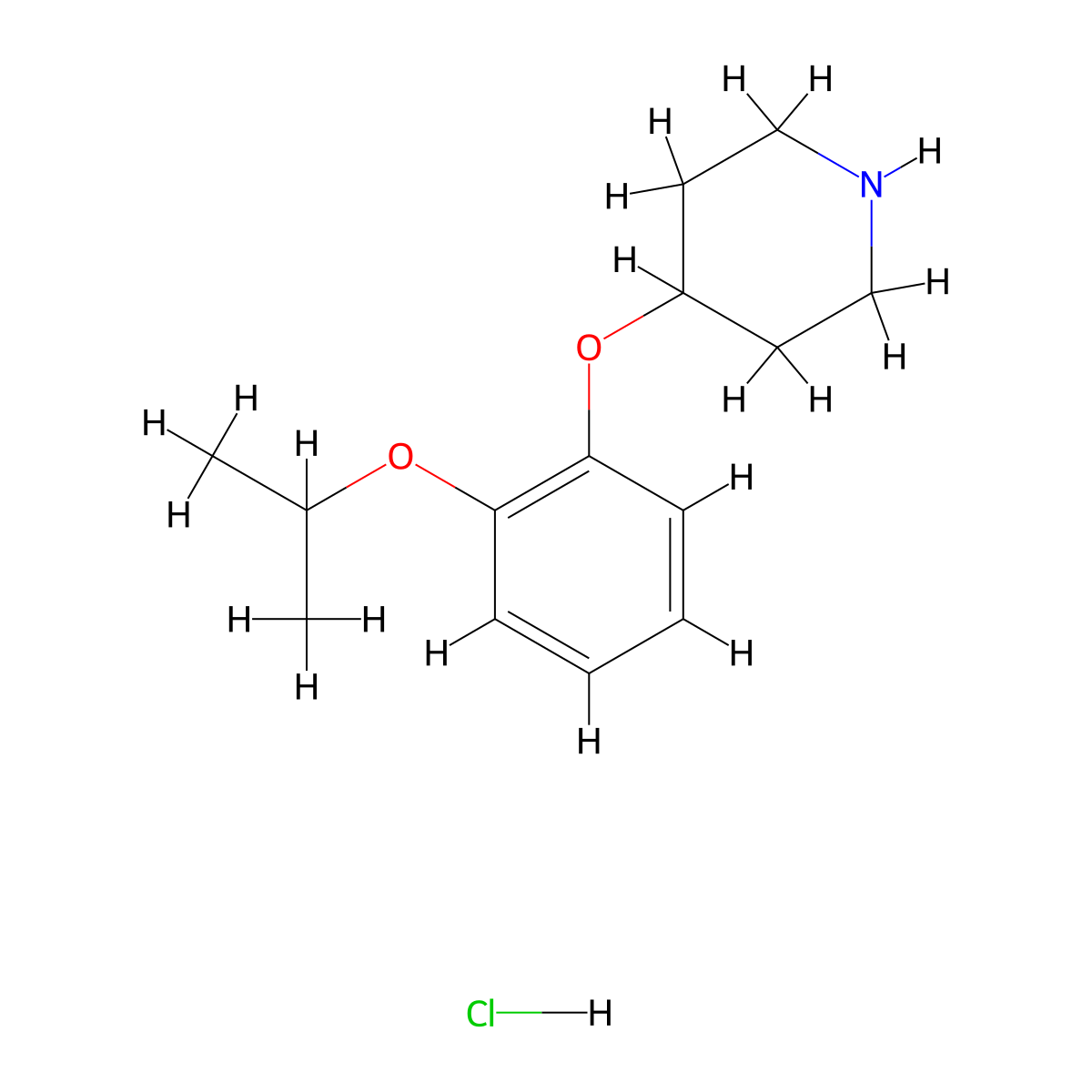 4-(2-Isopropoxyphenoxy)piperidine hydrochloride molecular structure, CAS 1956382-77-6