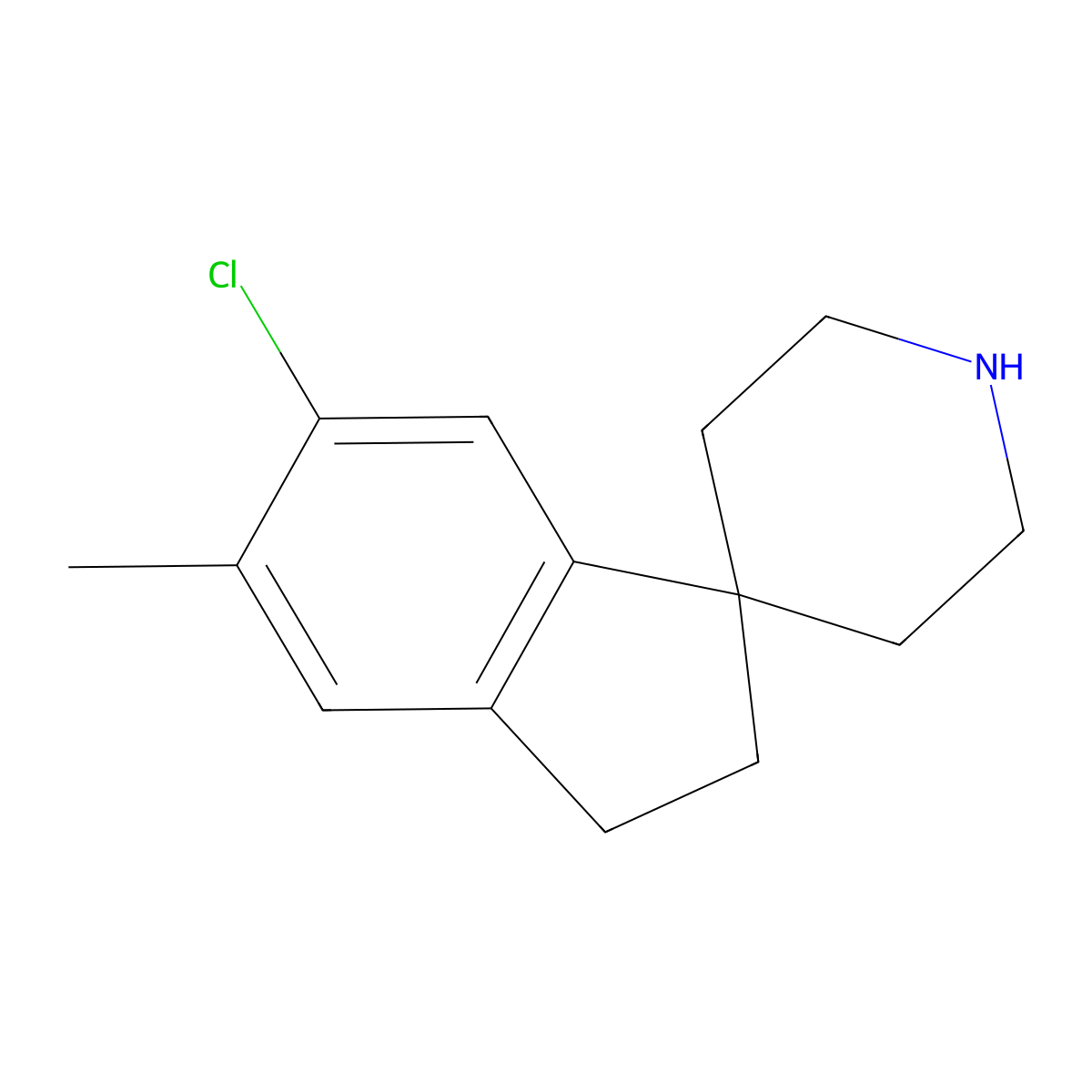 6-Chloro-5-methyl-2,3-dihydrospiro[indene-1,4'-piperidine] molecular structure, CAS 1956382-81-2