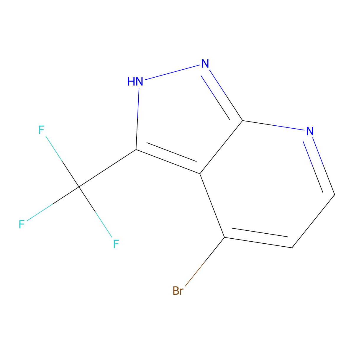 4-Bromo-3-(trifluoromethyl)-1H-pyrazolo[3,4-b]pyridine molecular structure, CAS 1956382-83-4
