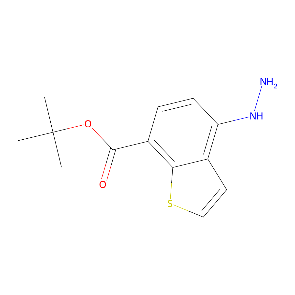 tert-Butyl 4-hydrazinylbenzo[b]thiophene-7-carboxylate molecular structure, CAS 1956382-85-6