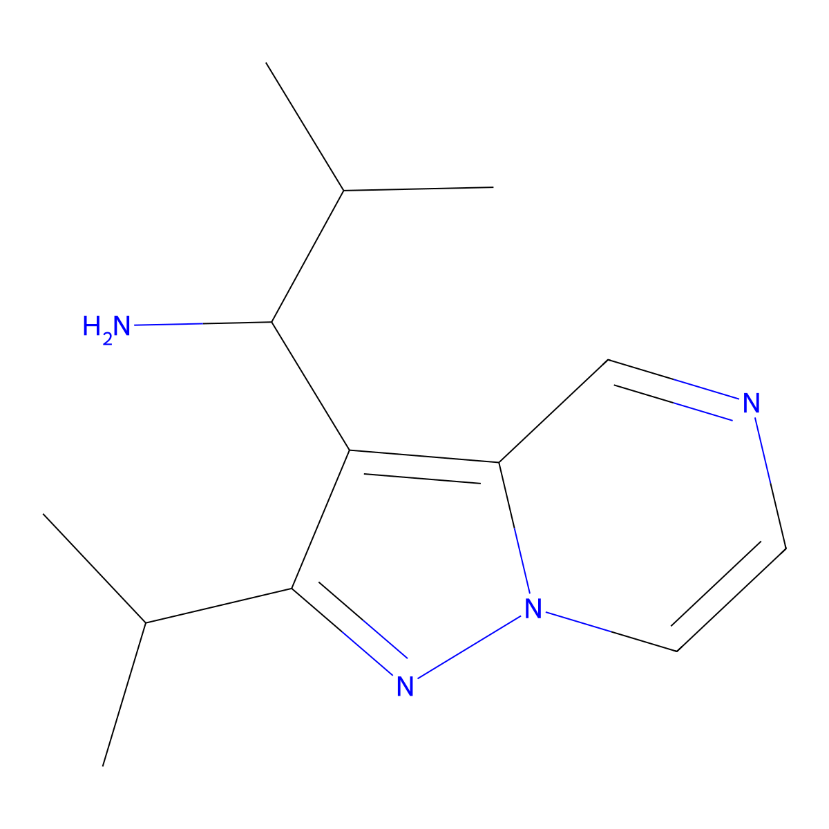 1-(2-Isopropylpyrazolo[1,5-a]pyrazin-3-yl)-2-methylpropan-1-amine molecular structure, CAS 1956382-86-7