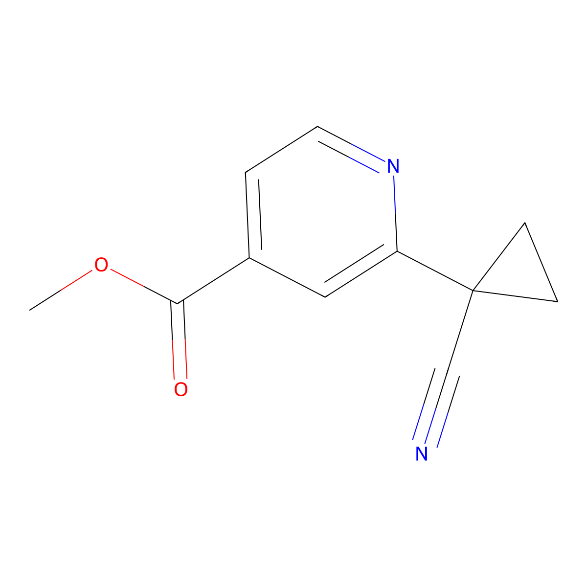 Methyl 2-(1-cyanocyclopropyl)isonicotinate molecular structure, CAS 1956382-92-5