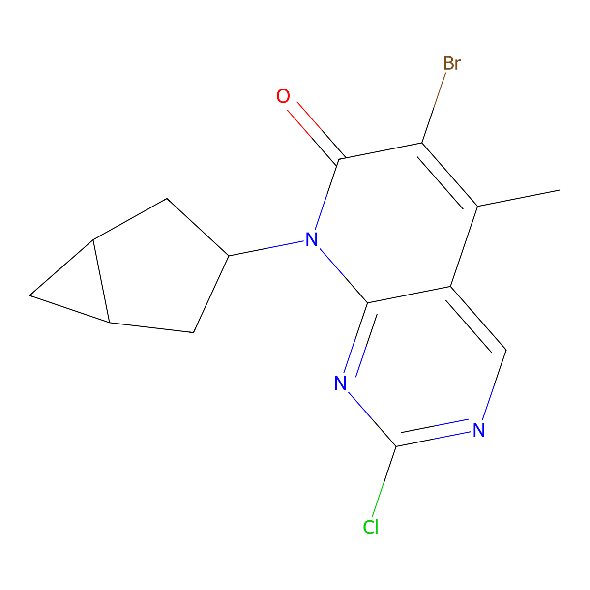 8-(Bicyclo[3.1.0]hexan-3-yl)-6-bromo-2-chloro-5-methylpyrido[2,3-d]pyrimidin-7(8H)-one molecular structure, CAS 1956383-10-0