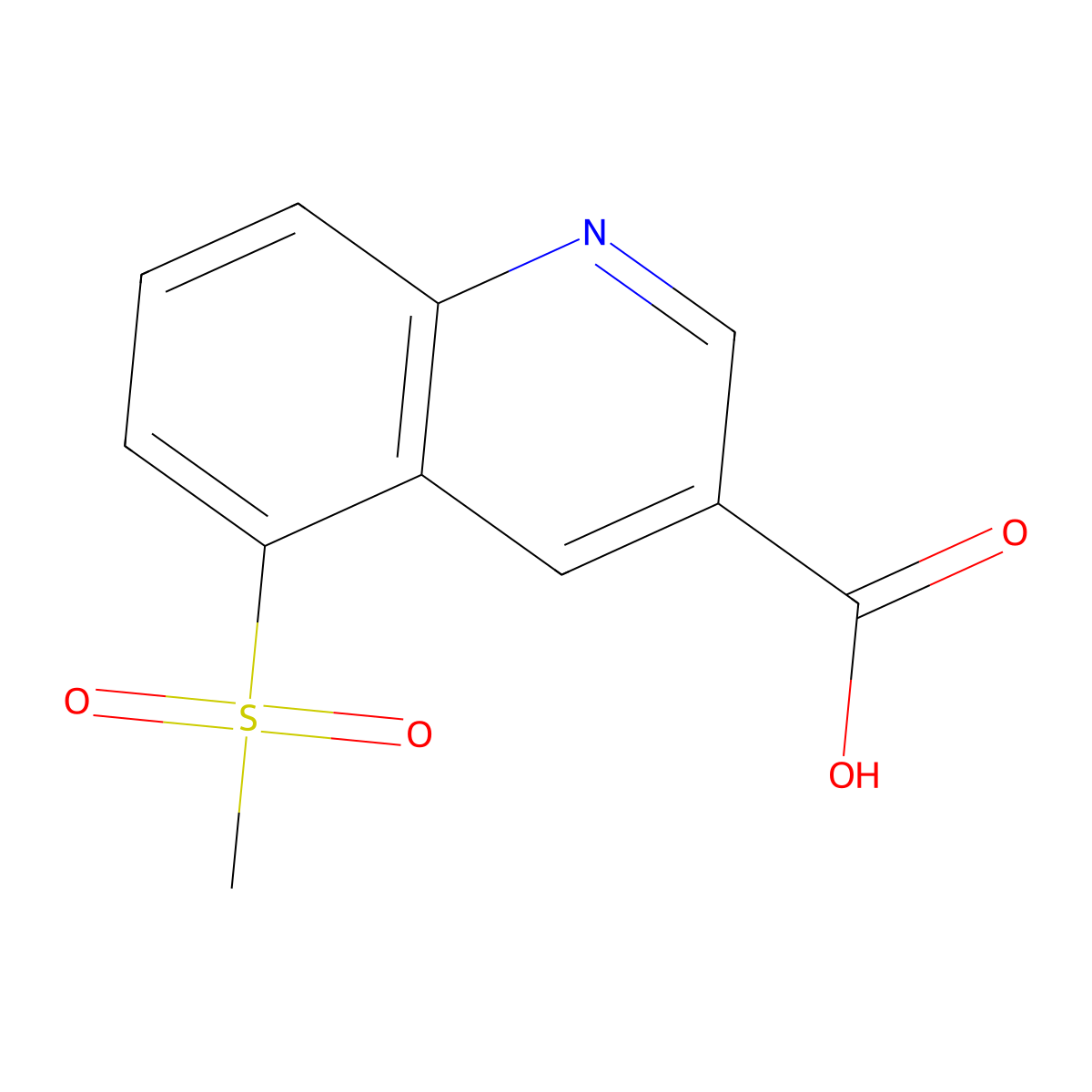 5-(Methylsulfonyl)quinoline-3-carboxylic acid molecular structure, CAS 1956383-11-1
