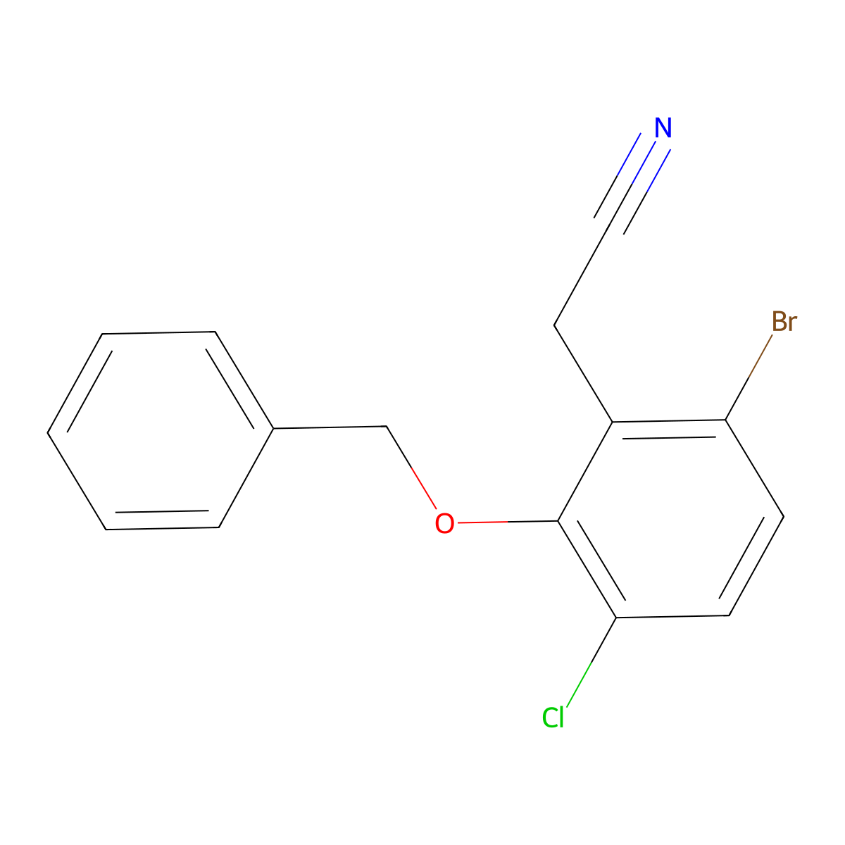 2-(2-(Benzyloxy)-6-bromo-3-chlorophenyl)acetonitrile molecular structure, CAS 1956383-18-8