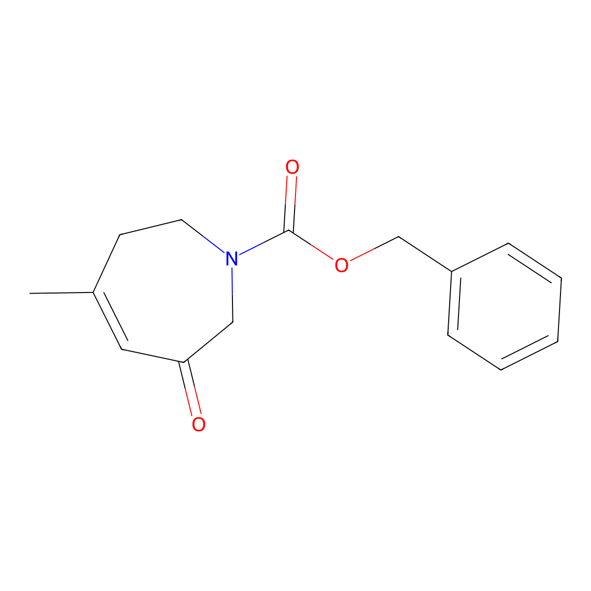 Benzyl 5-methyl-3-oxo-2,3,6,7-tetrahydro-1H-azepine-1-carboxylate molecular structure, CAS 1956383-20-2