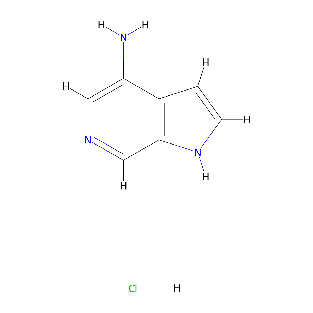 1H-Pyrrolo[2,3-c]pyridin-4-amine hydrochloride molecular structure, CAS 1956383-24-6
