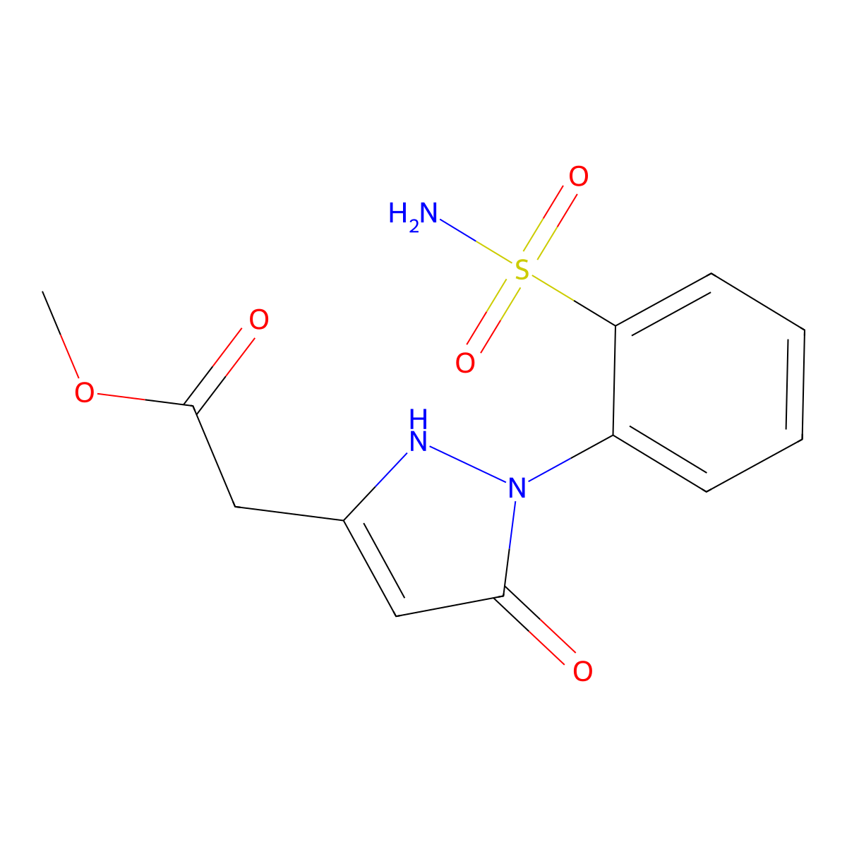 Methyl 2-(5-hydroxy-1-(2-sulfamoylphenyl)-1H-pyrazol-3-yl)acetate molecular structure, CAS 1956383-27-9