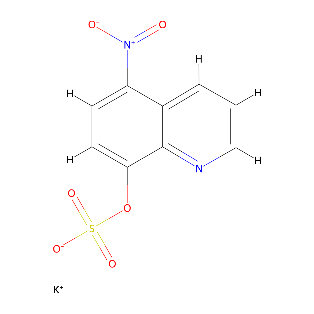 Potassium 5-nitroquinolin-8-yl sulfate molecular structure, CAS 1956383-38-2