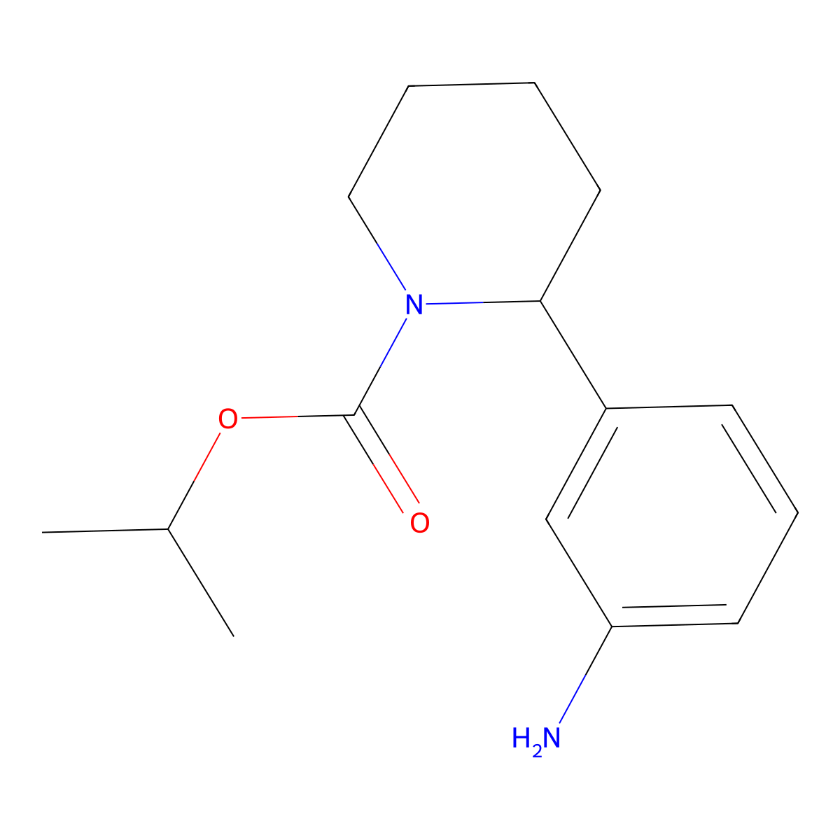 Isopropyl 2-(3-aminophenyl)piperidine-1-carboxylate molecular structure, CAS 1956383-41-7
