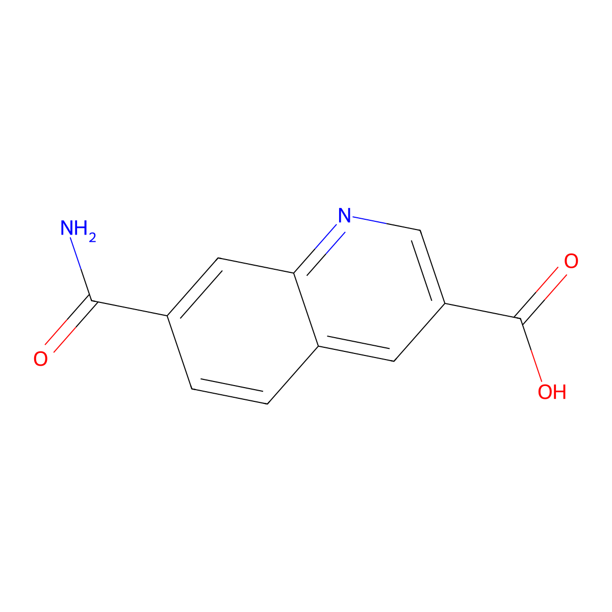 7-Carbamoylquinoline-3-carboxylic acid molecular structure, CAS 1956384-84-1