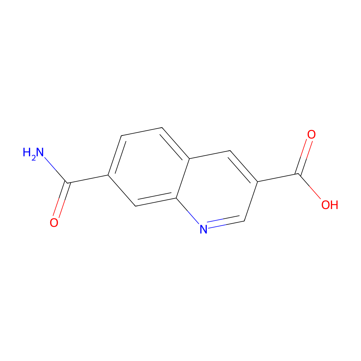 7-Carbamoylquinoline-3-carboxylic acid molecular structure, CAS 1956384-84-1